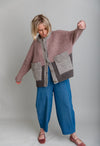 Betty Patchwork Cardigan in Heather Pink and Oatmeal by Charl