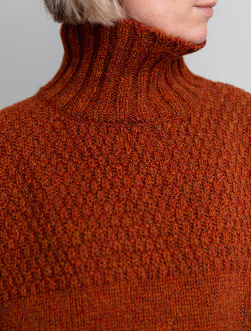 Craske Shetland Wool Jumper in Blood Orange by Charl