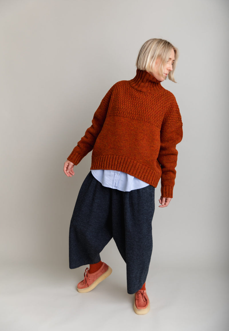 Craske Shetland Wool Jumper in Blood Orange by Charl