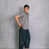 Sailor Smock Top in Navy and White Stripe