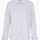 Lilac Shirt With Mini Frill Collar And White Trim
