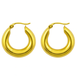 Nell Chunky Plain Hoop Earrings