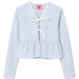 Blue Stripe Peplum Shirt