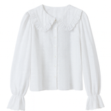 Luna Blouse in White Broderie