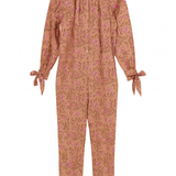 Joia Floral Cotton Jumpsuit in Pale Pink