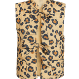 Animal Print Quilted Bow Gilet