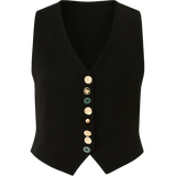 Daphne Linen Waistcoat in Black
