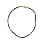 Chunky Silver Hematite and Pearl Spacer Necklace by Bella Riley