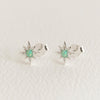 Opal Star Mini Stud Earrings - Silver by Claire Hill