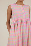 Sylvie Dress Sorbet Check by Clary and Peg