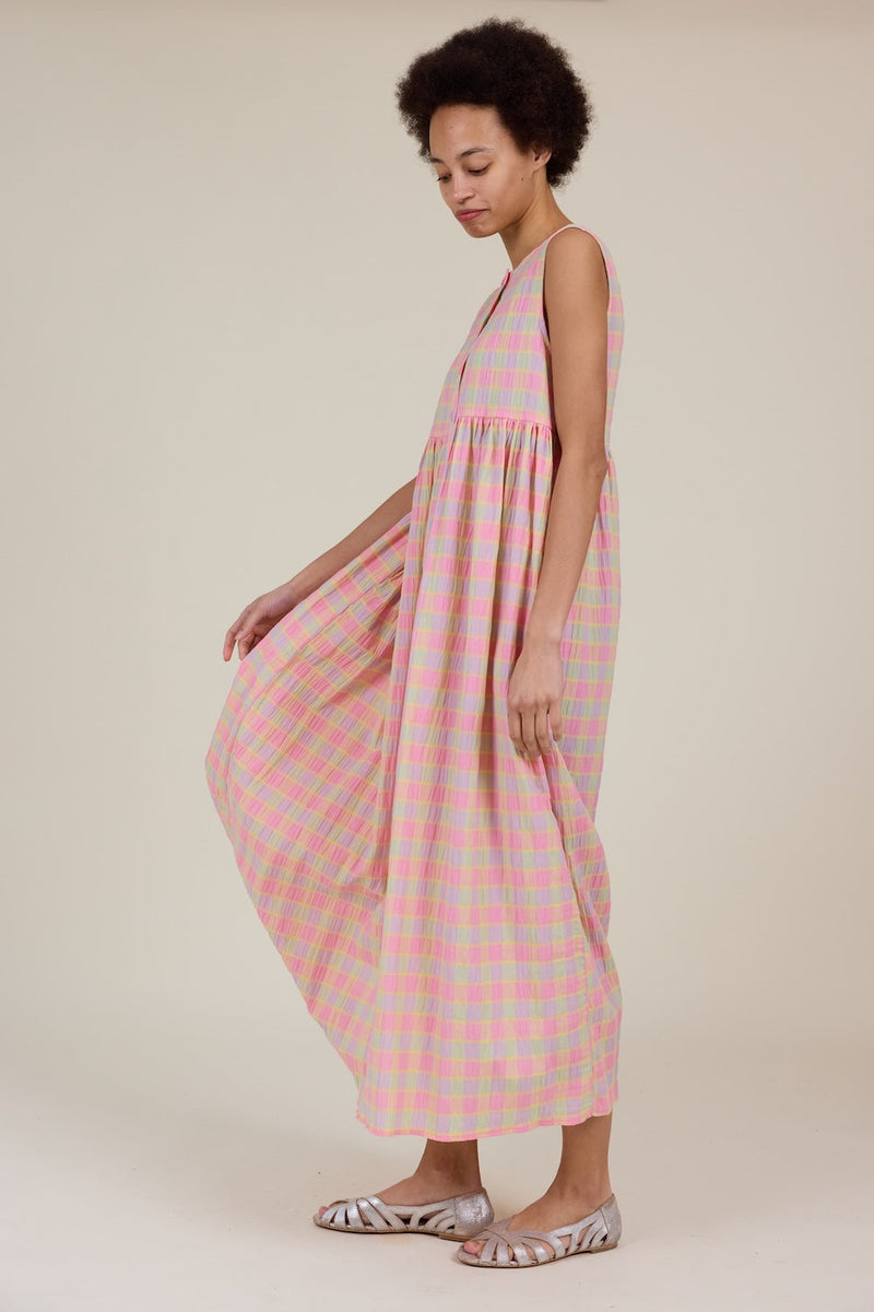 Sylvie Dress Sorbet Check by Clary and Peg