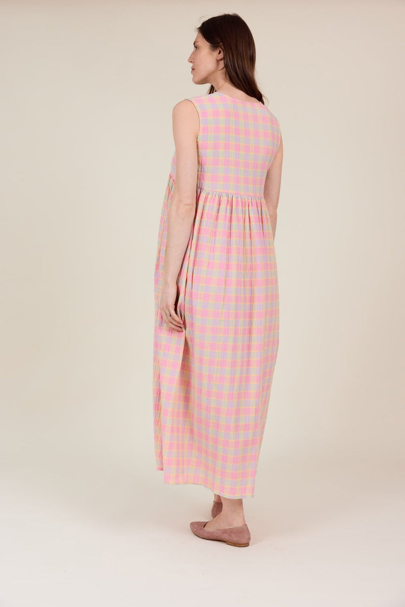 Sylvie Dress Sorbet Check by Clary and Peg