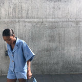 Women's Linen Shirt & Shorts Co-Ord Set in Blue | Fanfare