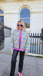 Cici Printed Cotton Quilted Jacket by Raf and Grace