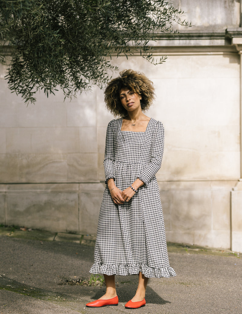 Flora Mini Gingham Dress by The Well Worn