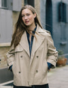 Cropped Double Breasted Trench Coat