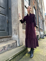 Plum Corduroy Saltaire Shirt Dress by Justine Tabak