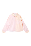 Lela Colourblock Shirt, Pastel Pink/ Orange Cotton by Saywood