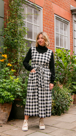 Poets Pinafore in Brushed Check By Justine Tabak