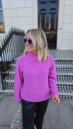 Moss Stitch Chunky Sweater in Pink by Quinton + Chadwick