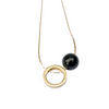 Brass Circle And Gemstone Necklace by Brass And Bold