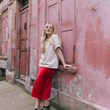 SAMPLE Ridley Red Satin Slip Skirt