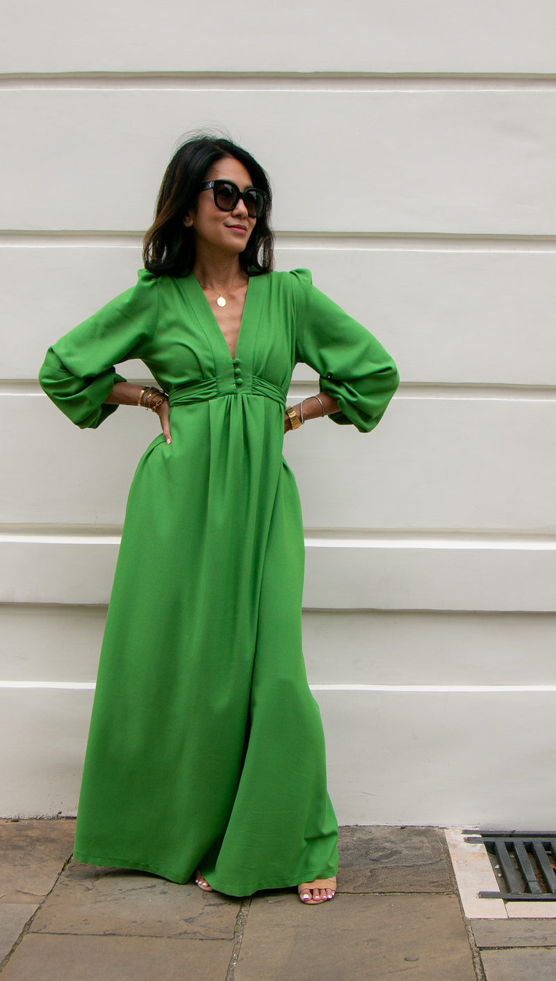 Abigail Dress Green by Elaine Bernstein