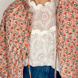Pippa Cotton Quilted Jacket in Salmon by 46 Stitch