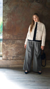 Grey Flannel Pleat Front Trouser by Albaray