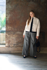 Grey Flannel Pleat Front Trouser by Albaray