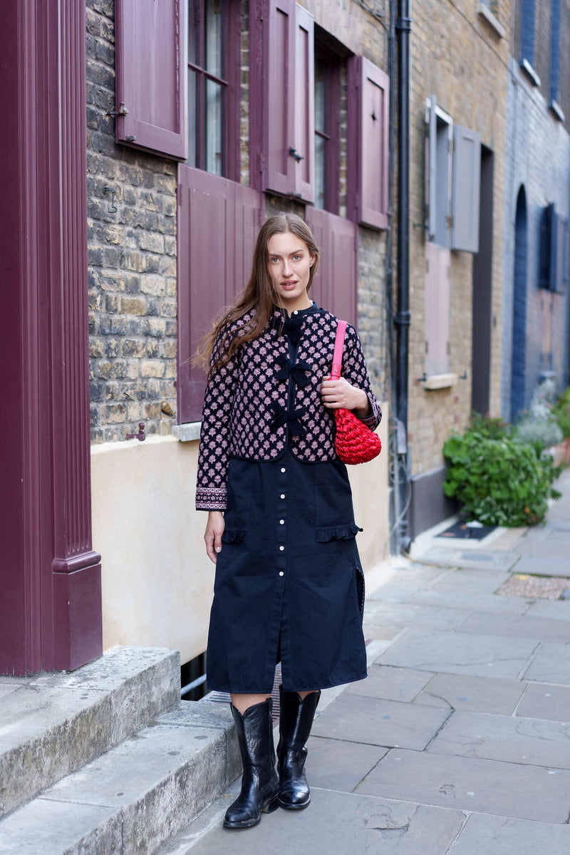 Burgundy Woodblock Tie Jacket by Albaray