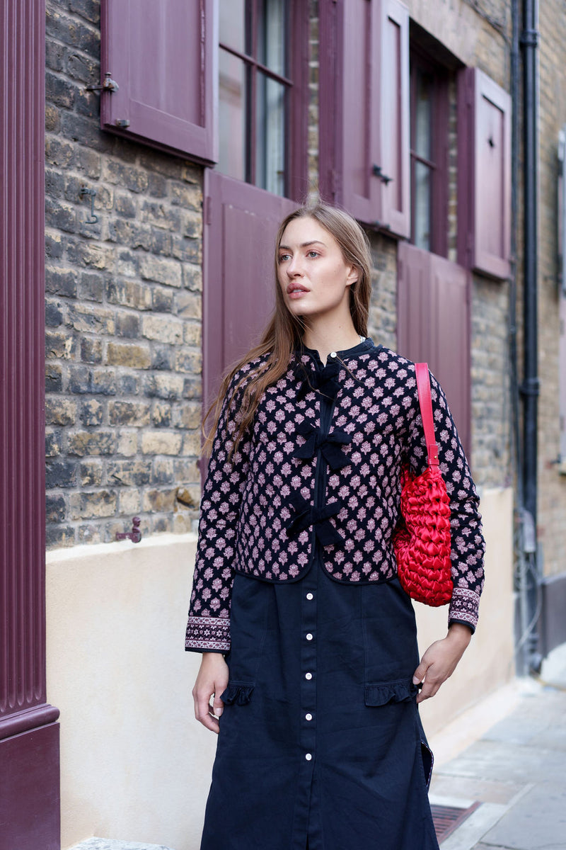 Burgundy Woodblock Tie Jacket by Albaray