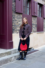 Burgundy Woodblock Tie Jacket by Albaray