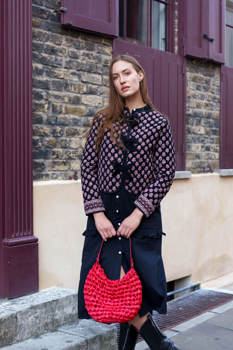 Burgundy Woodblock Tie Jacket by Albaray