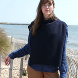 Funnel Neck Tabard in Navy