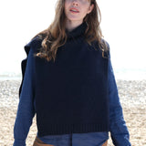 Funnel Neck Tabard in Navy