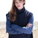 Funnel Neck Tabard in Navy