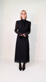 The Elsie Midi Dress in Black Spot by Franks