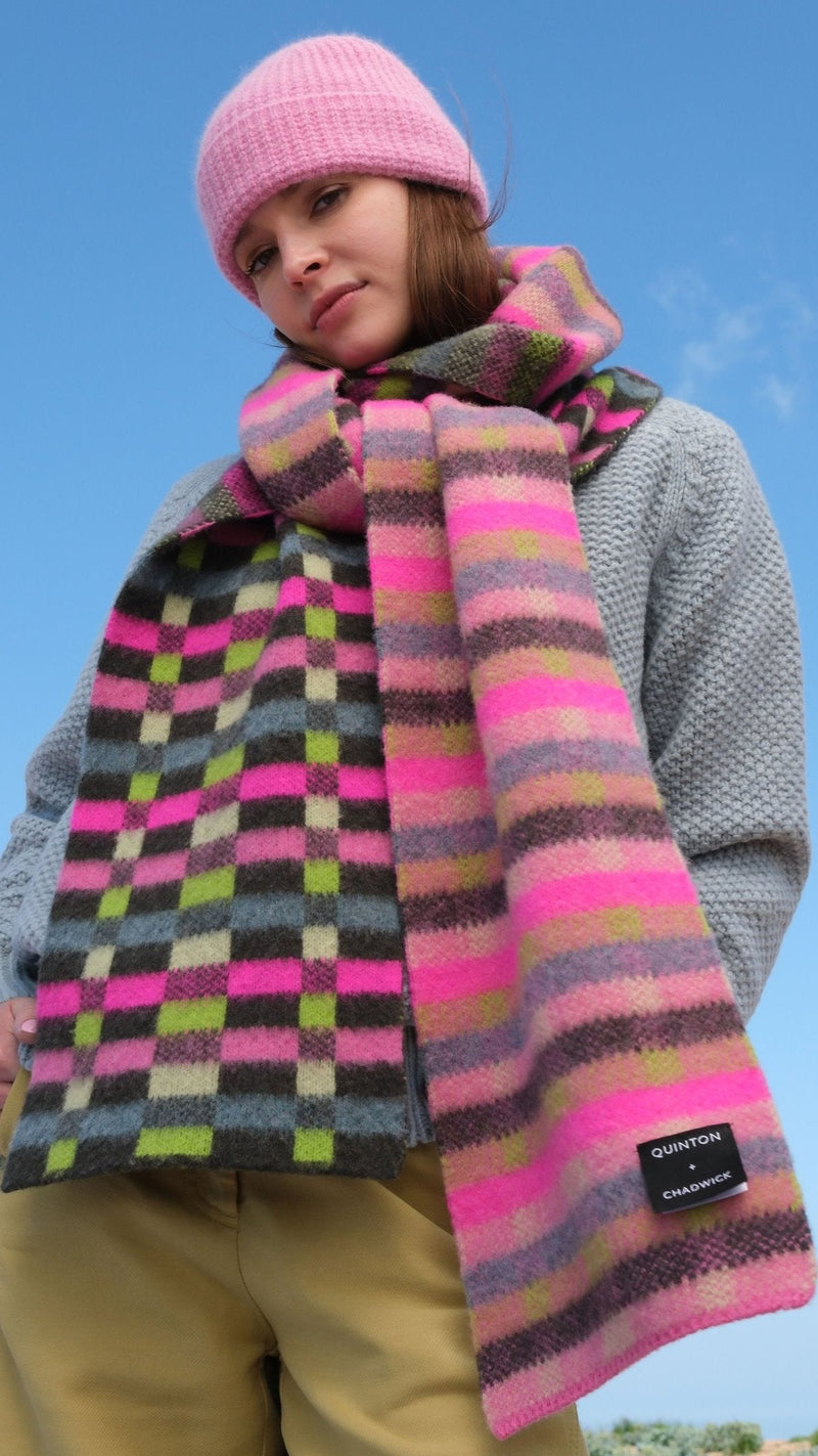 Long Brushed Scarf in Cochineal Colours by Quinton + Chadwick