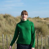 Chunky Swing Sweater with Split Hem in Bright Green
