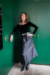 Velvet & Taffeta Midi Dress by Albaray