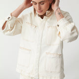 Pablo Denim Jacket in Ecru