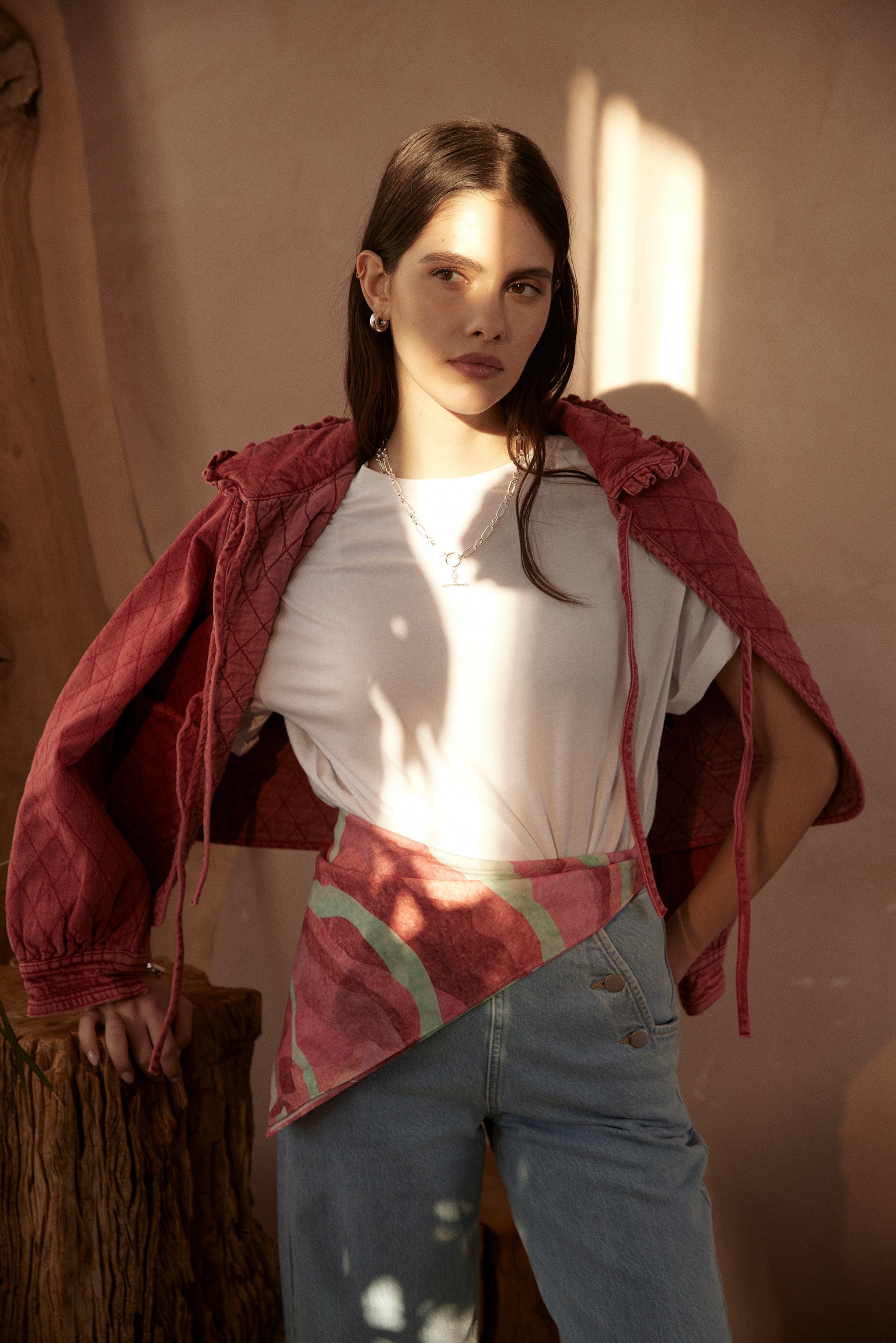 Heidi Jacket In Vintage Red - seventy + mochi