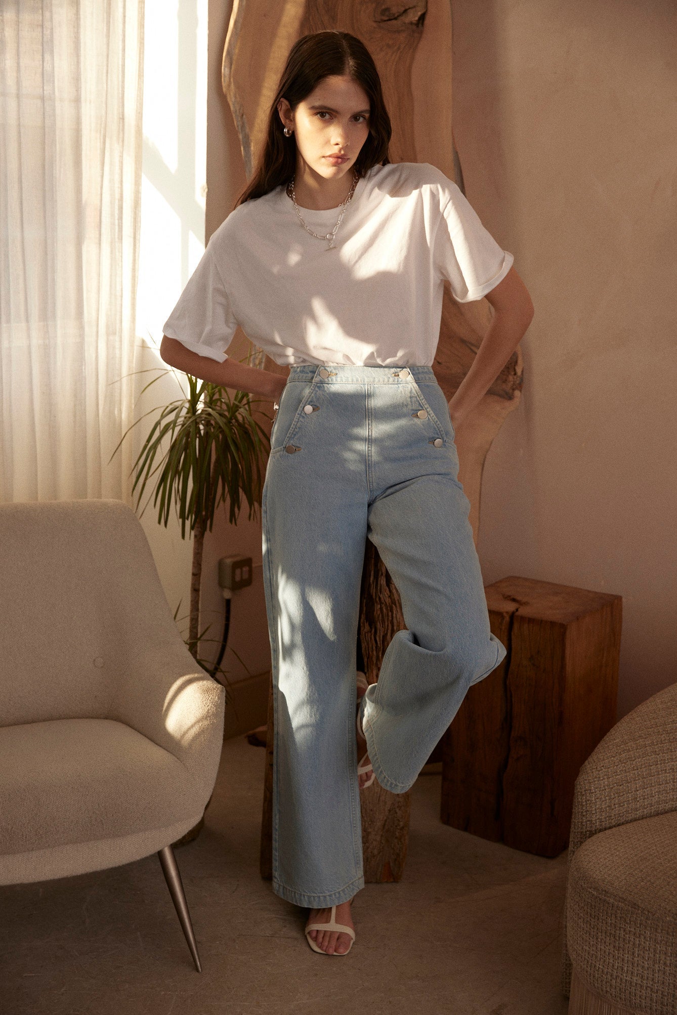 Margot High-Rise Flare Jean in Sunbleached - seventy + mochi
