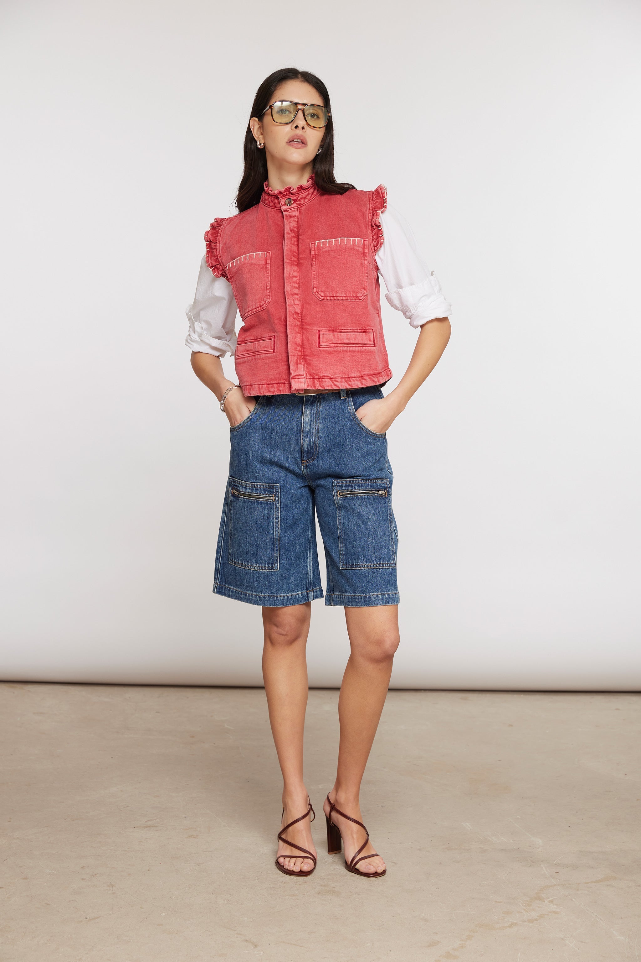 Pablo Wasitcoat In Vintage Red - seventy + mochi