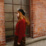 Donegal Merino Wool Sweater in Brick Red