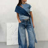 Dora Oversized Upcycled Blue High Waisted Jeans