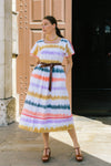 Mexican Crochet Kaftan Dress in Tie Dye by Arifah Studio