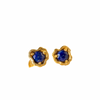 Lapis Lazuli Lichen Gold Vermeil Single Gemstone Studs by Claire Hill