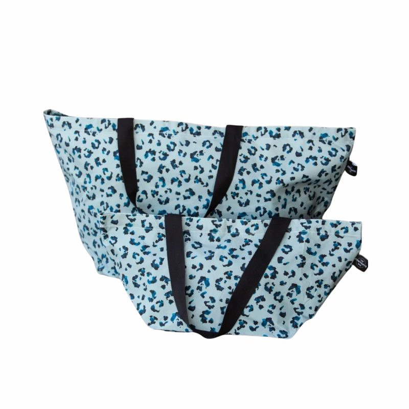 Blue Leopard Oversize Contents Bag by The Contents Bag